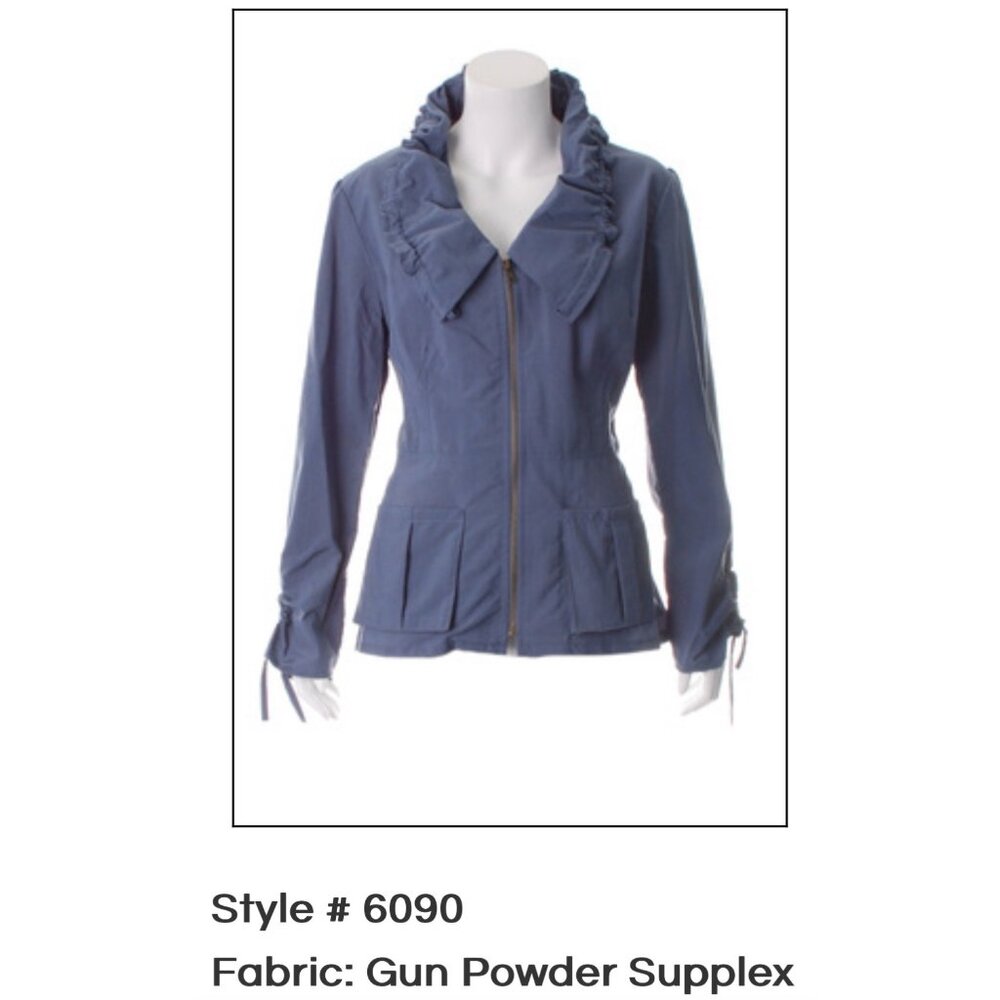 Hanna For The Journey Zip-Up Jacket  Ruffled Collar Women Size 1 Purple Plum - Picture 6 of 10